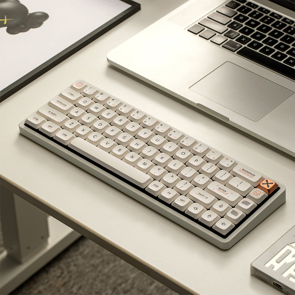 iQunix Magi65 Aluminum Low Profile Mechanical Keyboard Ochre White