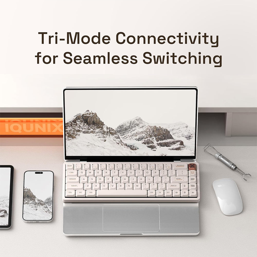 iQunix Magi65 Aluminum Low Profile Mechanical Keyboard Ochre White
