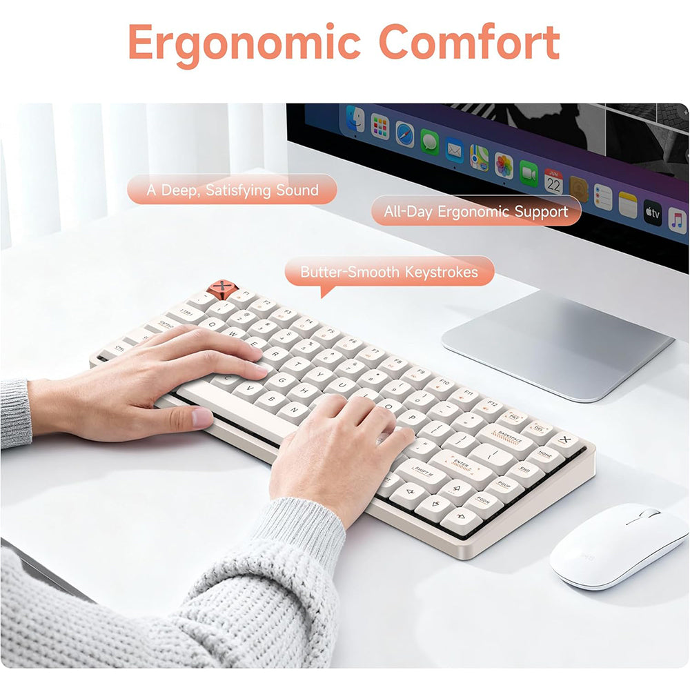 iQunix Magi75 Aluminum Low Profile Mechanical Keyboard Ochre White