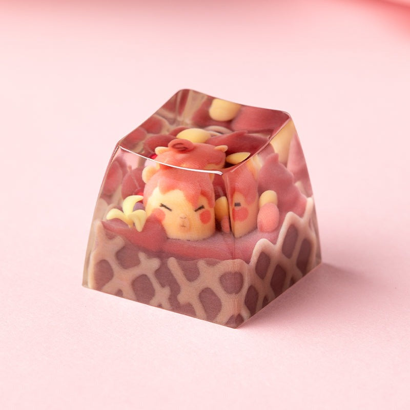 KEYMOJI Animal Ice Cream Artisan Keycap for Cherry MX Switches Chocolate