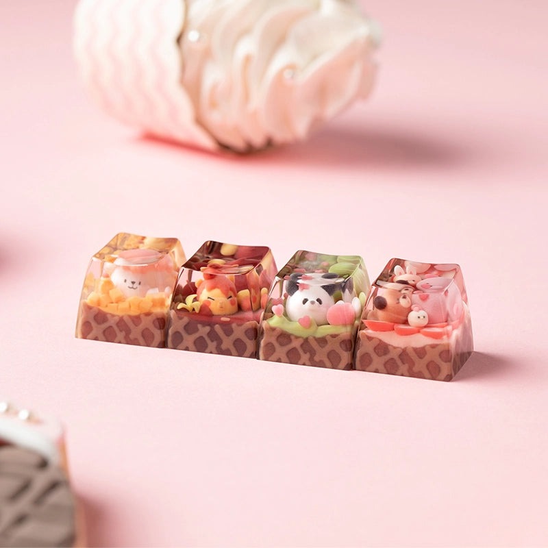 KEYMOJI Animal Ice Cream Artisan Keycap for Cherry MX Switches Mango