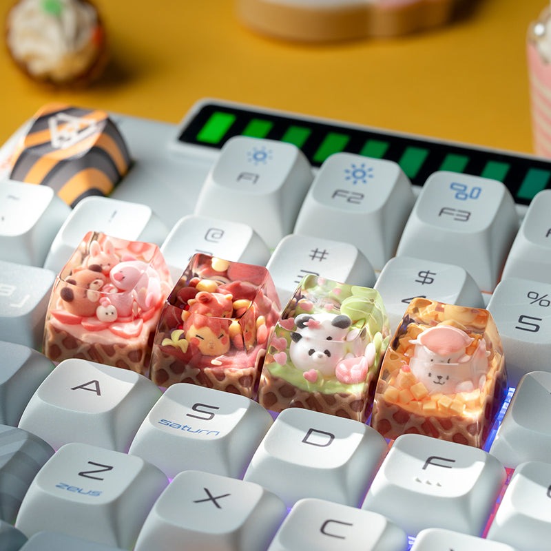 KEYMOJI Animal Ice Cream Artisan Keycap for Cherry MX Switches Matcha