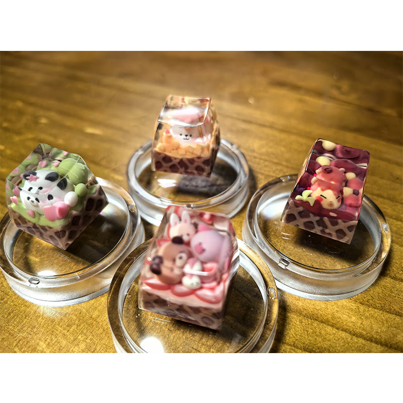KEYMOJI Animal Ice Cream Artisan Keycap for Cherry MX Switches Matcha