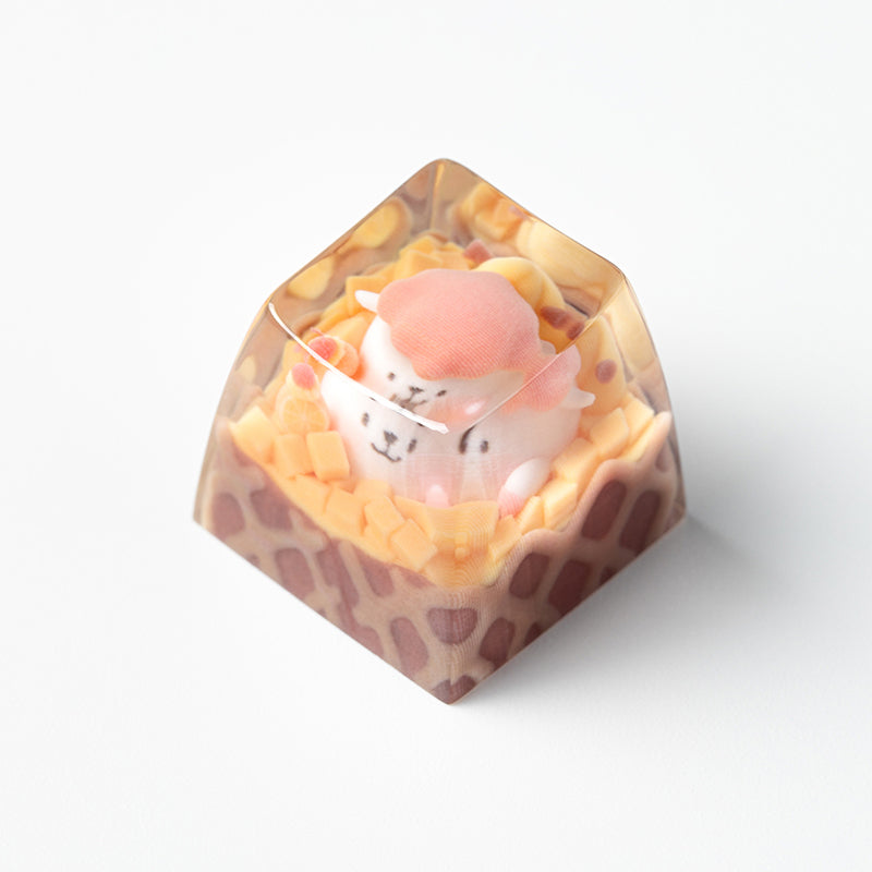 KEYMOJI Animal Ice Cream Artisan Keycap for Cherry MX Switches Mango