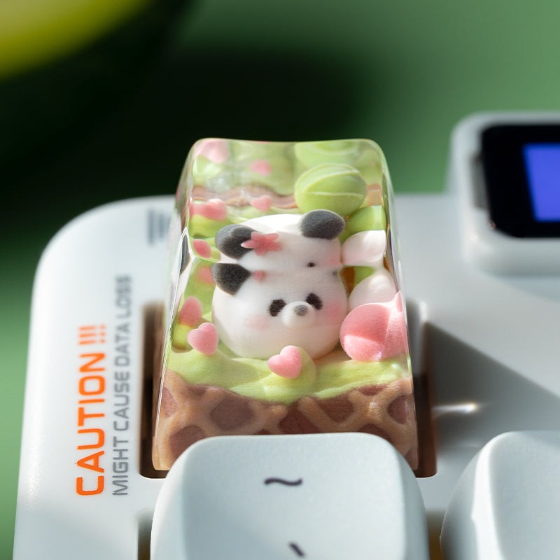 KEYMOJI(キーモジ) Animal Ice Cream アルチザンキーキャップ Matcha