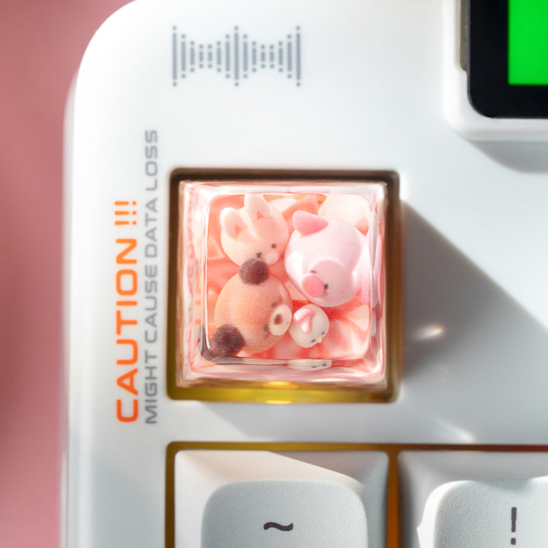 KEYMOJI Animal Ice Cream Artisan Keycap for Cherry MX Switches Strawberry