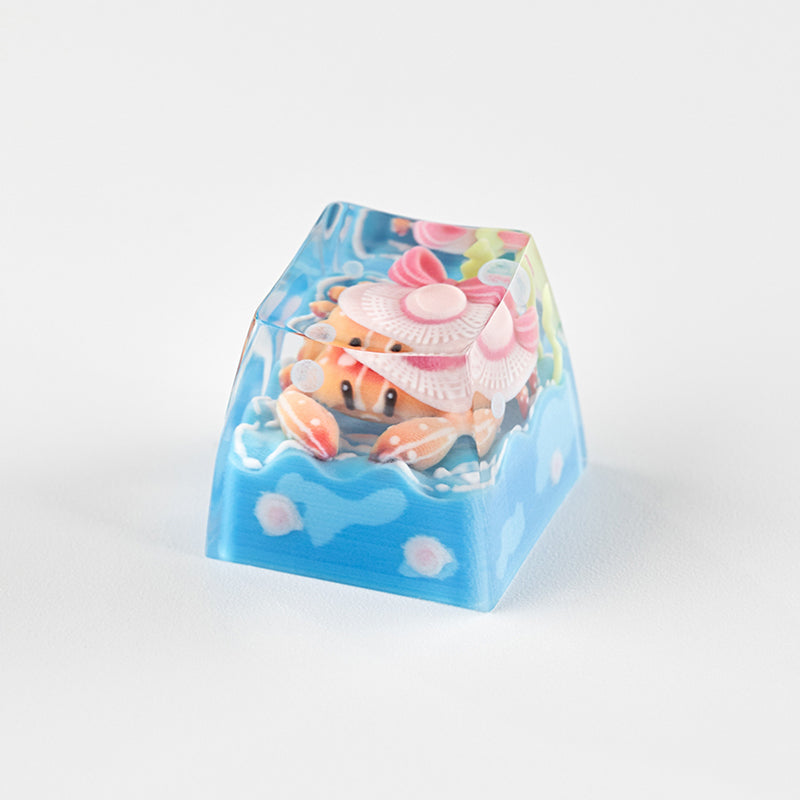 KEYMOJI Pool Party Artisan Keycap for Cherry MX Switches Miss Crab