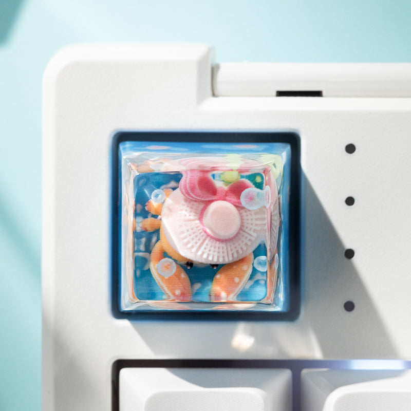 KEYMOJI Pool Party Artisan Keycap for Cherry MX Switches Miss Crab