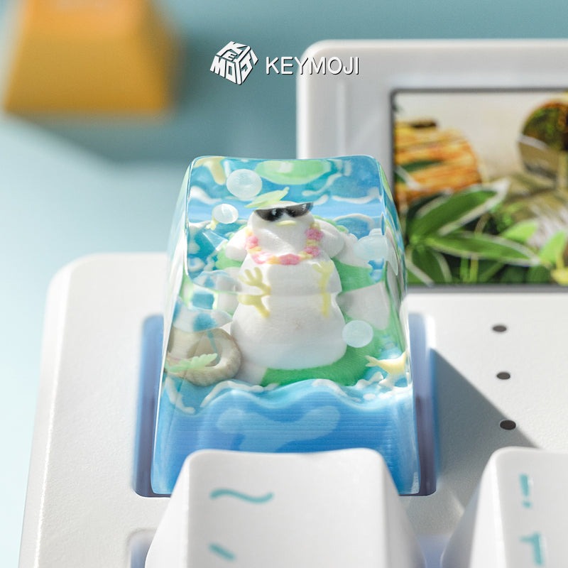 KEYMOJI Pool Party Artisan Keycap for Cherry MX Switches Cozy Duck