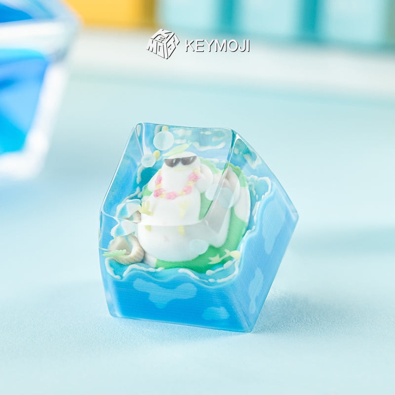 KEYMOJI Pool Party Artisan Keycap for Cherry MX Switches Cozy Duck