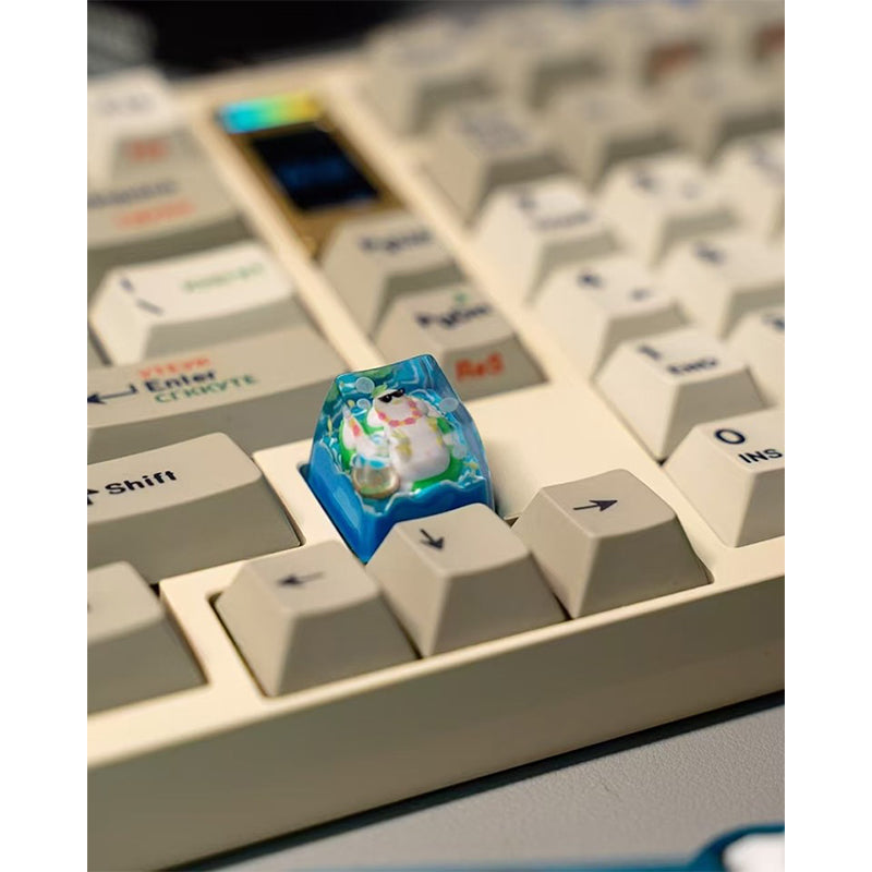 KEYMOJI Pool Party Artisan Keycap for Cherry MX Switches Cozy Duck