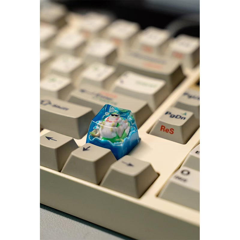 KEYMOJI Pool Party Artisan Keycap for Cherry MX Switches Cozy Duck