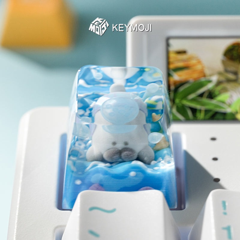 KEYMOJI Pool Party Artisan Keycap for Cherry MX Switches Boss Seal