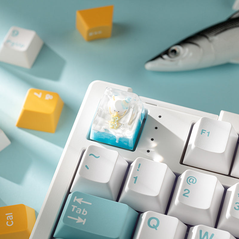 KEYMOJI Snow World Artisan Keycap for Cherry MX Switches Hugging Snowman