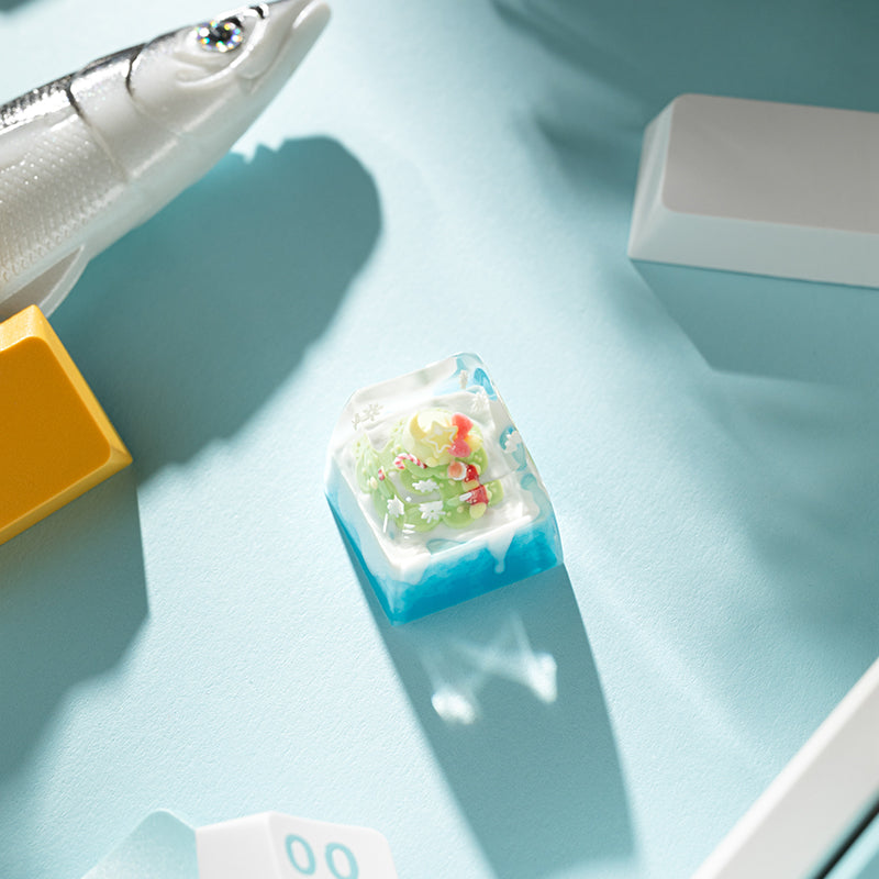 KEYMOJI Snow World Artisan Keycap for Cherry MX Switches Christmas Gift