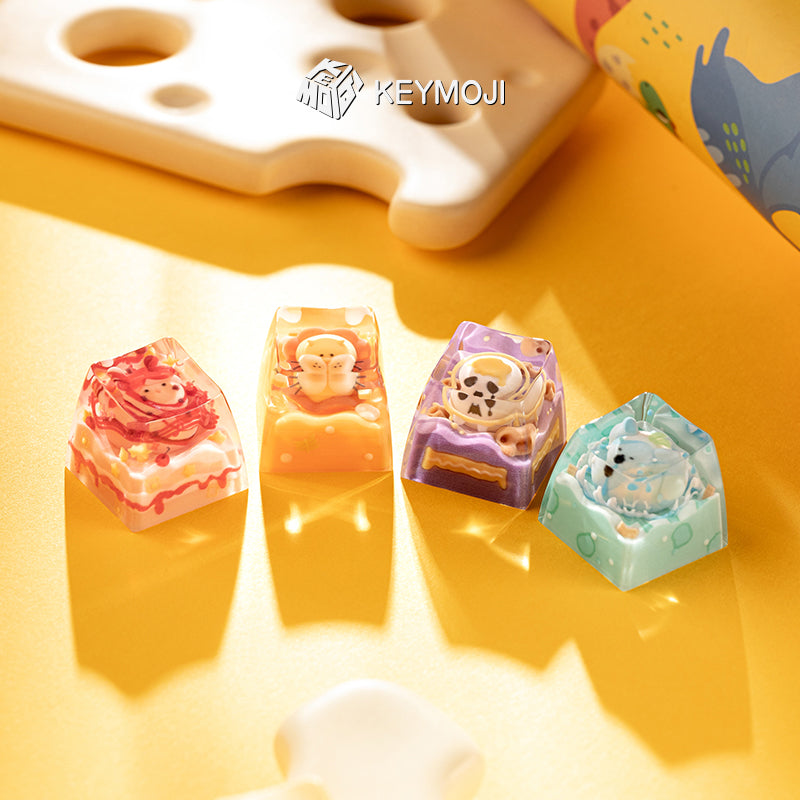 KEYMOJI Starry Candy Artisan Keycap for Cherry MX Switches Mango