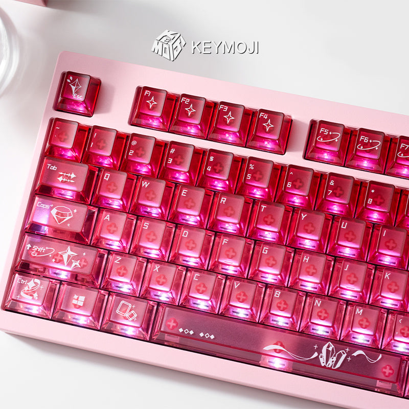 KEYMOJI Gem Series Cinnabar Clear Keycap Set