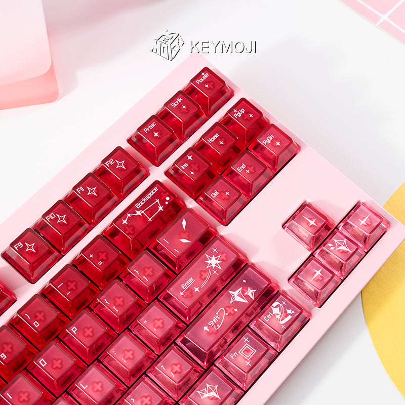 KEYMOJI Gem Series Cinnabar Clear Keycap Set
