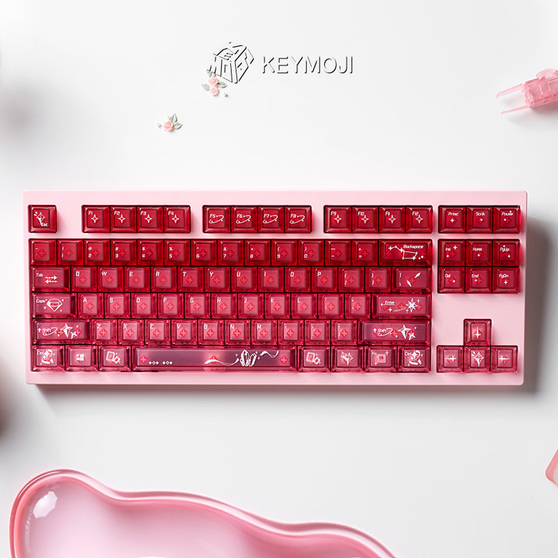 KEYMOJI Gem Series Cinnabar Clear Keycap Set