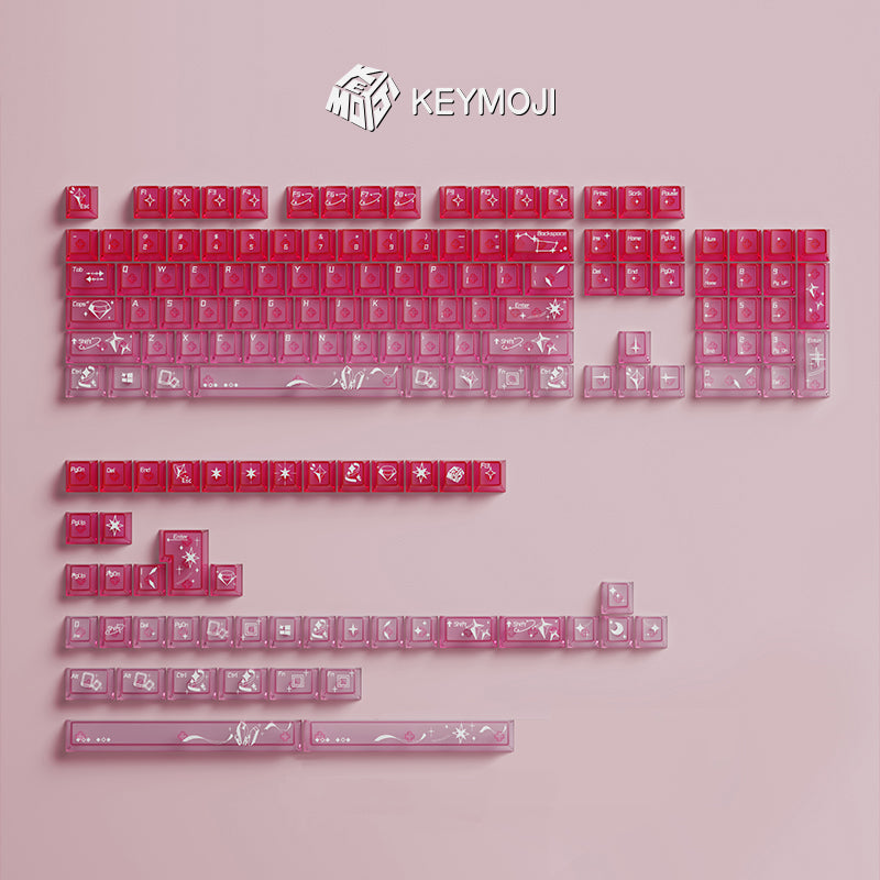 KEYMOJI Gem Series Cinnabar Clear Keycap Set