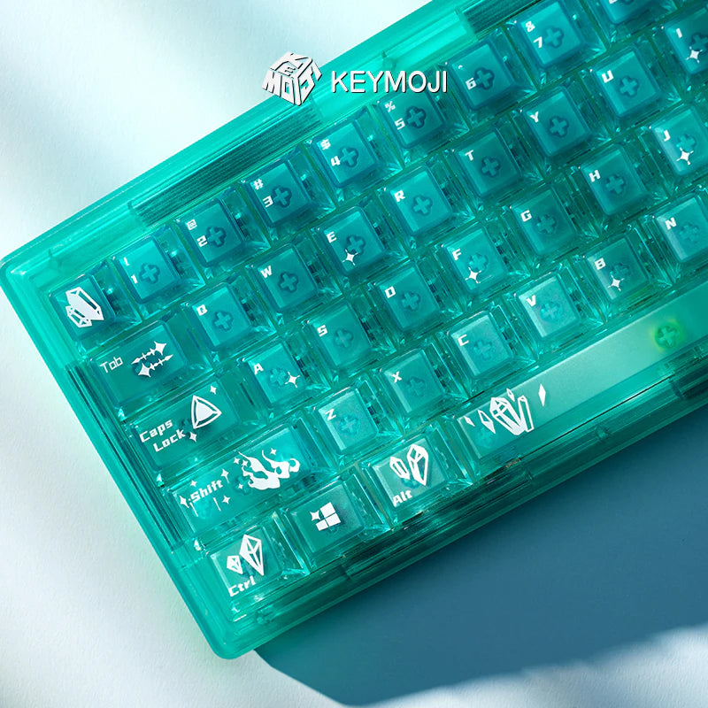 【未使用に近い】Phosphophyllite Clear Keycap Set KEYMOJI(キーモジ) Gem Series Phosphophyllite クリアキーキャップ