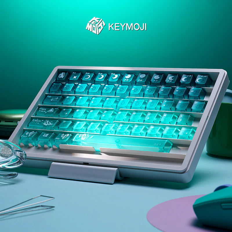 【未使用に近い】Phosphophyllite Clear Keycap Set KEYMOJI(キーモジ) Gem Series Phosphophyllite クリアキーキャップ