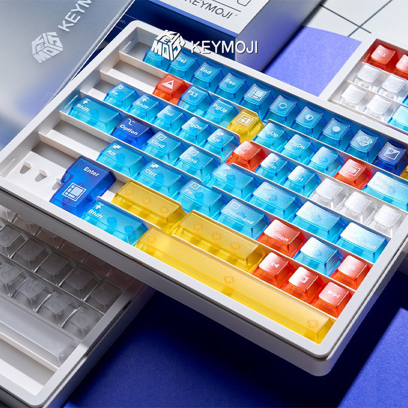 KEYMOJI Mondrian Geometric Figure Clear Keycap Set