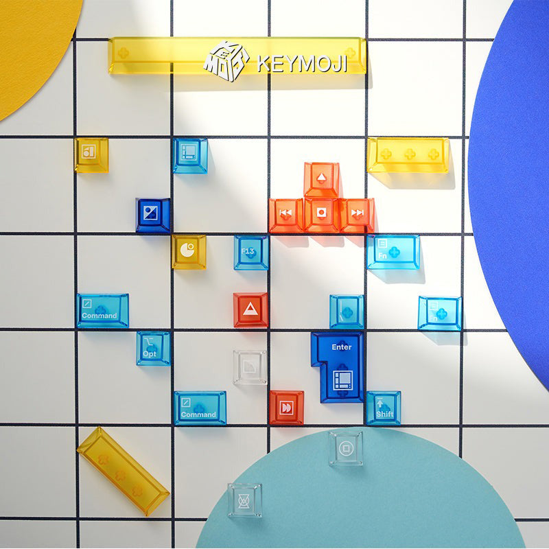 KEYMOJI Mondrian Geometric Figure Clear Keycap Set