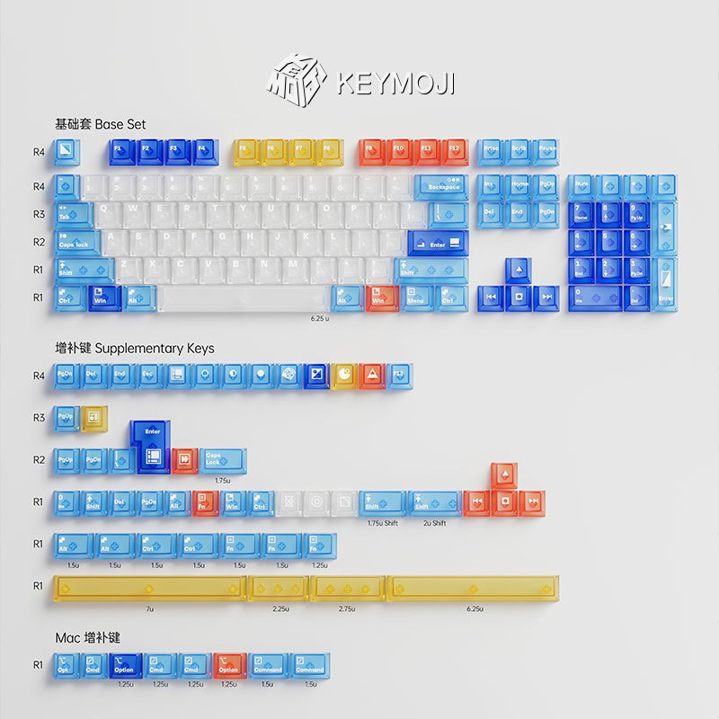 KEYMOJI Mondrian Geometric Figure Clear Keycap Set