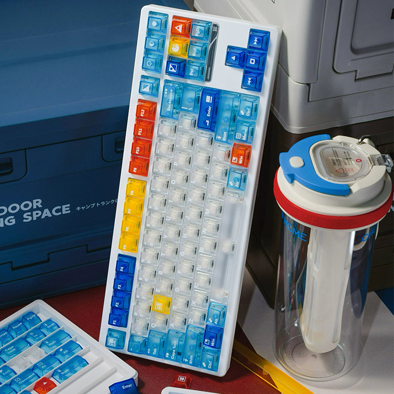 KEYMOJI Mondrian Geometric Figure Clear Keycap Set