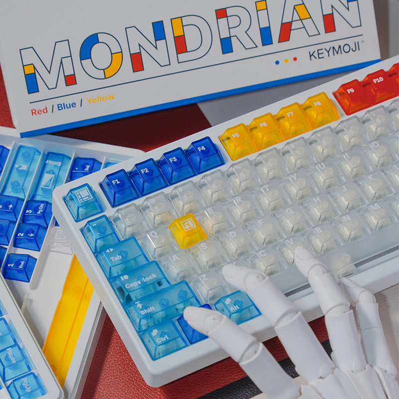 KEYMOJI Mondrian Geometric Figure Clear Keycap Set