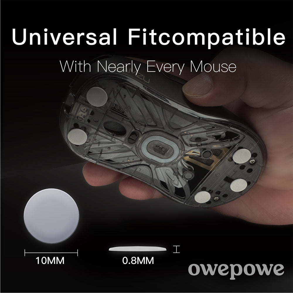 Owepowe Eagle Mouse Skates Speed Dots, White, Large, 32-Count