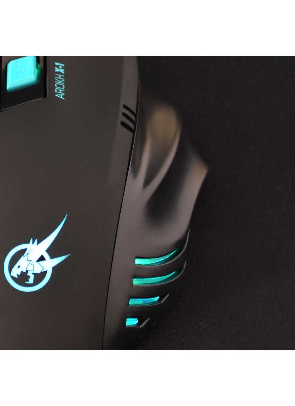 GAMING MOUSE AROKH X-1 - 6 BUTTONS 2400 DPI - GN - BULK