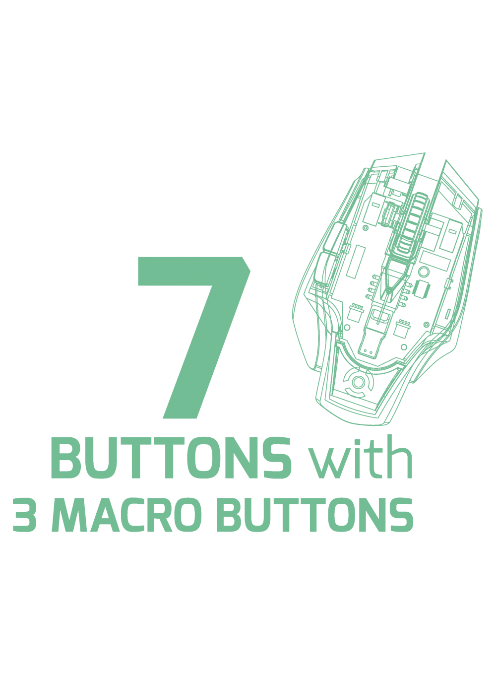 GAMING MOUSE AROKH X-2 - 7 BUTTONS 3500 DPI - GN