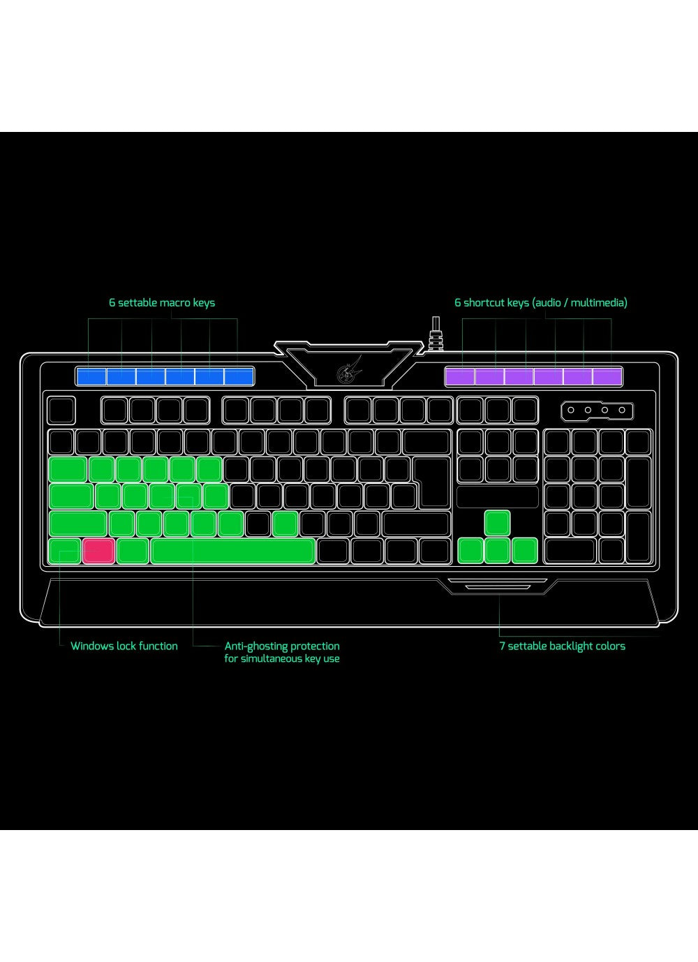 GAMING KEYBOARD AROKH K-2 - HM - UK