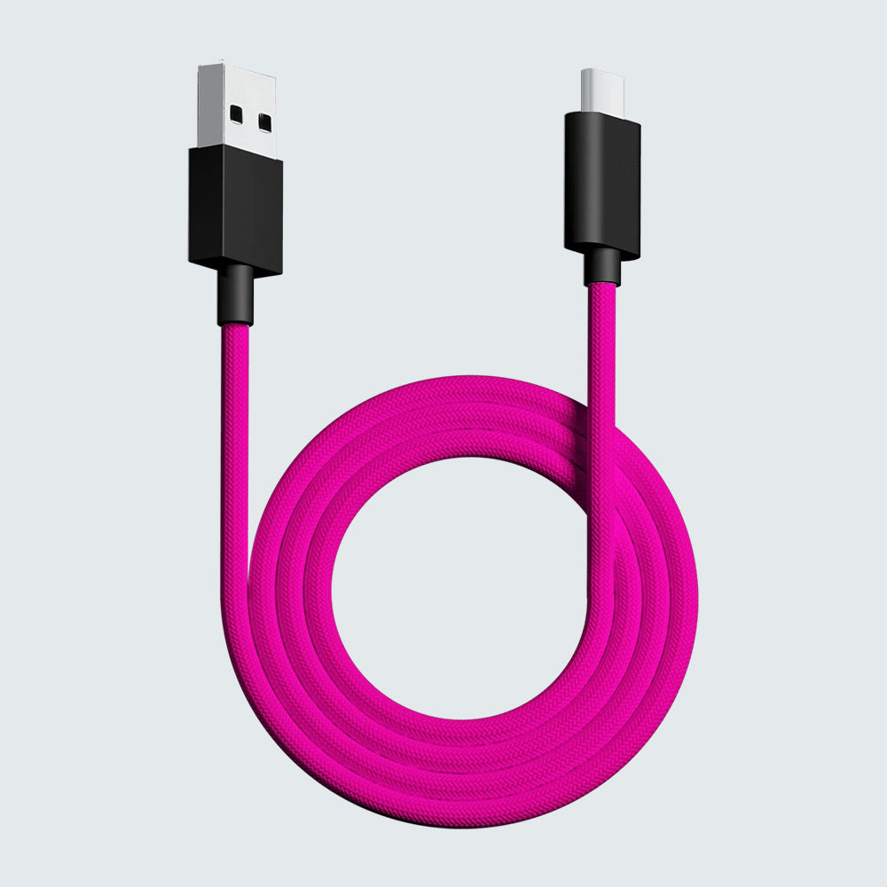 Pwnage USB Type C Paracord Cable - Neon Pink