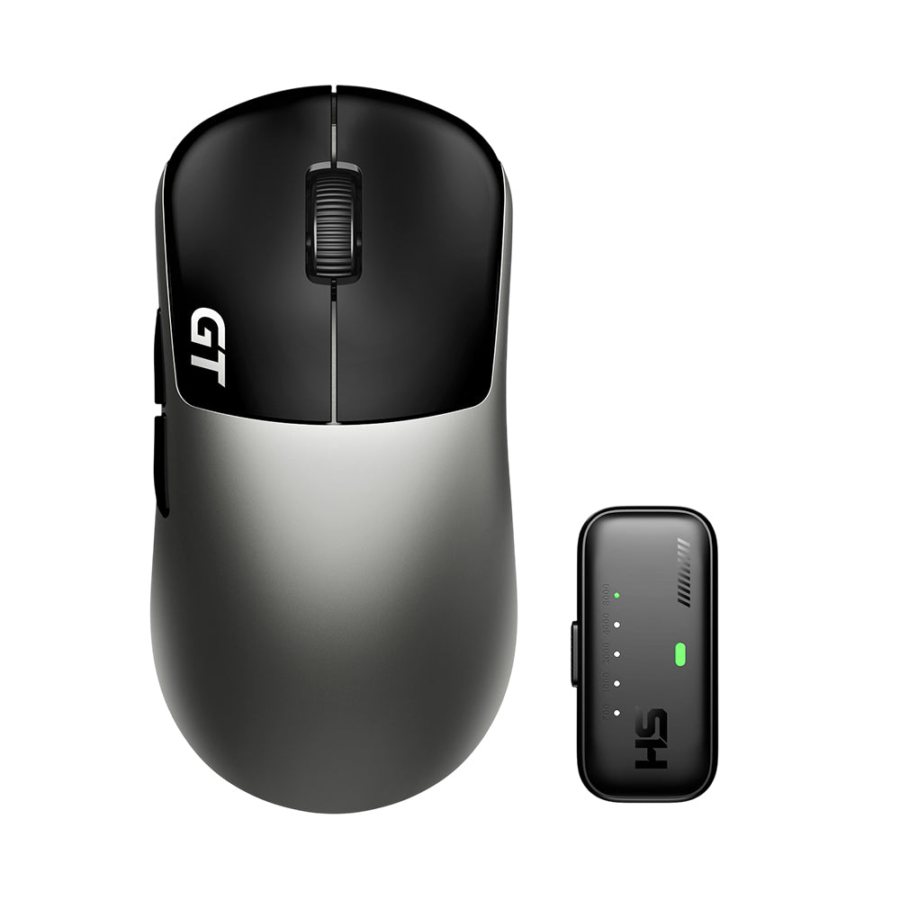RAWM LEVIATHAN V4 GT Dual 8K Lightweight Wireless Gaming Mouse Hyper Click Optical & Magnetic Switches Gunmetal & Black