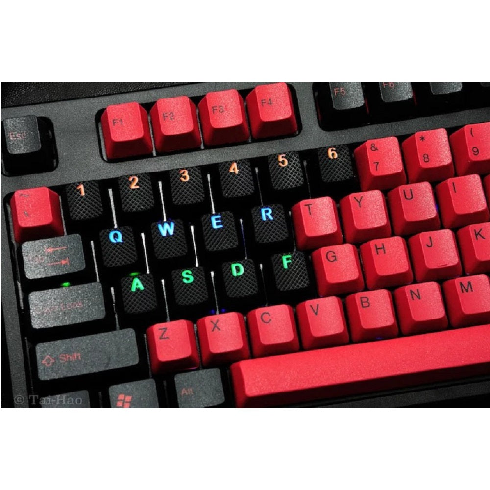 Tai-Hao Rubber Gaming Backlit Keycaps-18 keys/8 keys Black