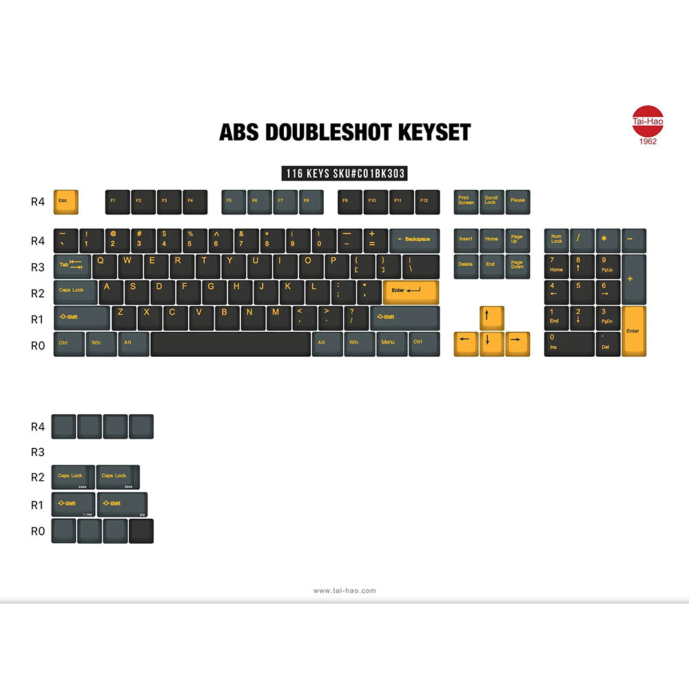 Tai-Hao Dark Knight ABS Double shot Keycap Set