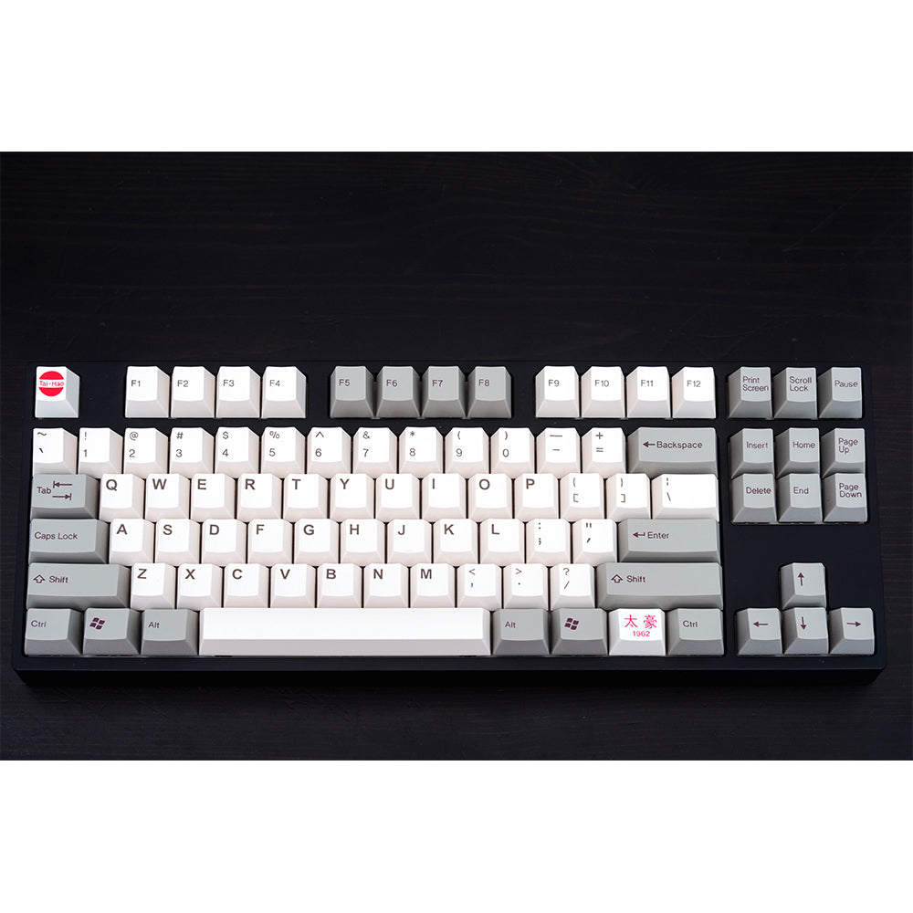 Tai-Hao Grey / White Cubic ABS Double shot keycap Set