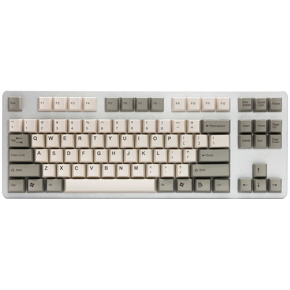 Tai-Hao Grey / White Cubic ABS Double shot keycap Set