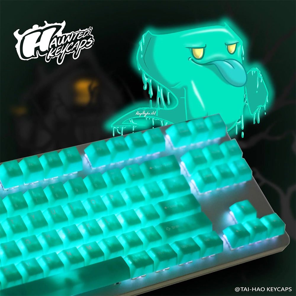 Tai-Hao The Haunted keycaps - Jade Jelly Translucent Cubic ABS Double shot Keycap Set