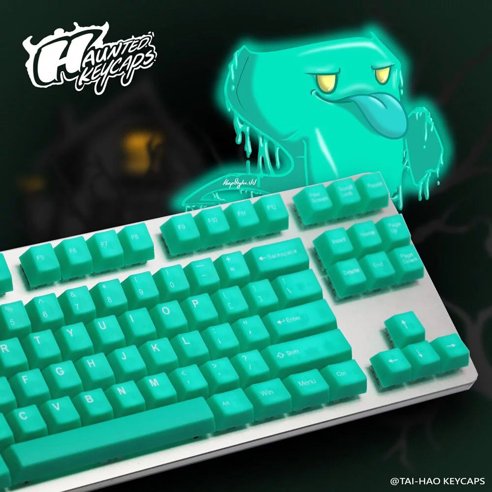 Tai-Hao The Haunted keycaps - Jade Jelly Translucent Cubic ABS Double shot Keycap Set