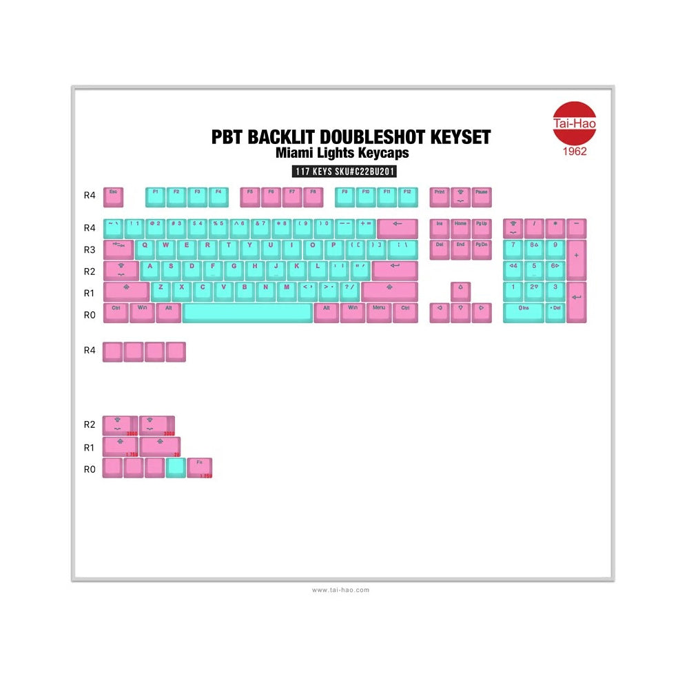 Tai-Hao Miami Lights Keycap Set