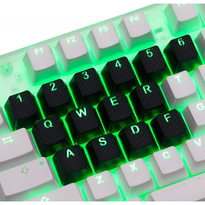 Tai-Hao Rubber Gaming Backlit Keycaps-18 keys/8 keys Black