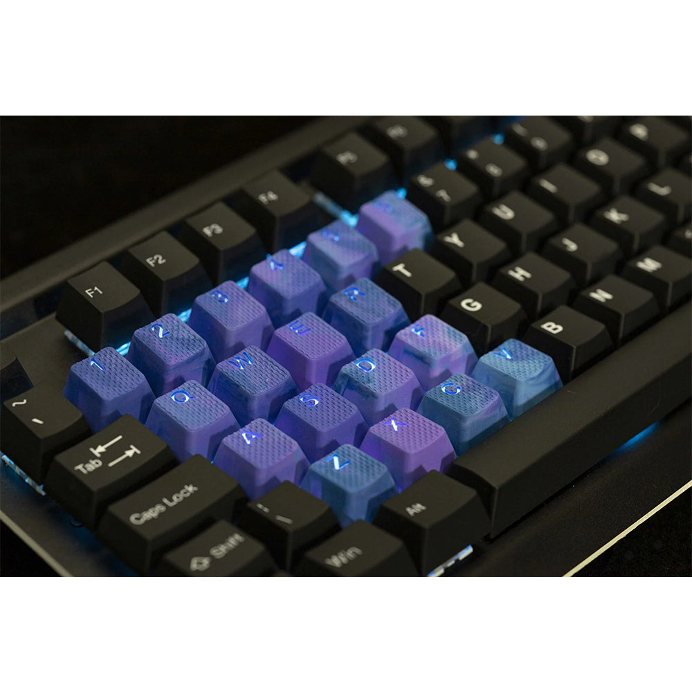 Tai-Hao Rubberized Gaming Keycap Mark II - 23keys Dark Purple &amp; Blue Camo