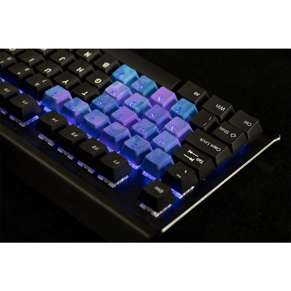 Tai-Hao Rubberized Gaming Keycap Mark II - 23keys Dark Purple &amp; Blue Camo