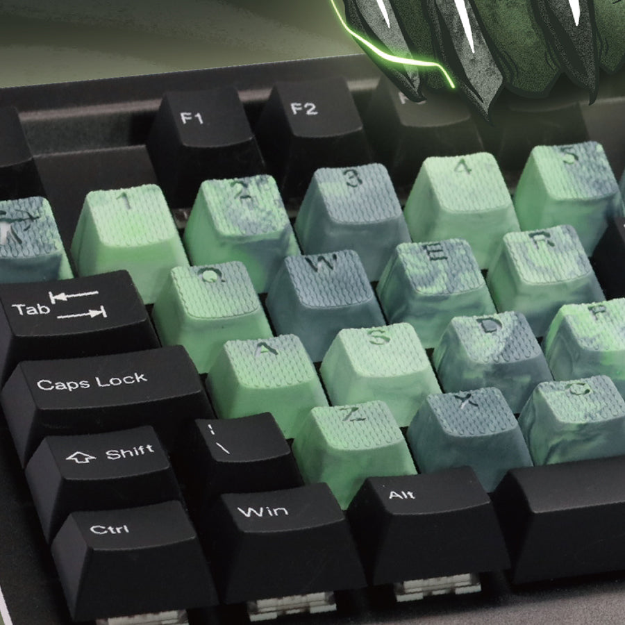 Tai-Hao Rubberized Gaming Keycap Mark II - 23keys GENBU (Malachite)