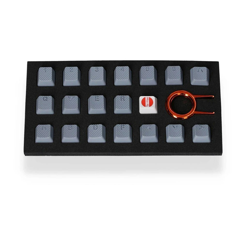 Tai-Hao Rubber Gaming Backlit Keycaps-18 keys/8 keys Gray