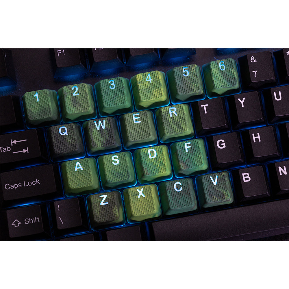 Tai-Hao Rubberized Gaming Keycap Mark II - 23keys Green Camo